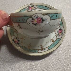 Floral Teacup and Saucer Set